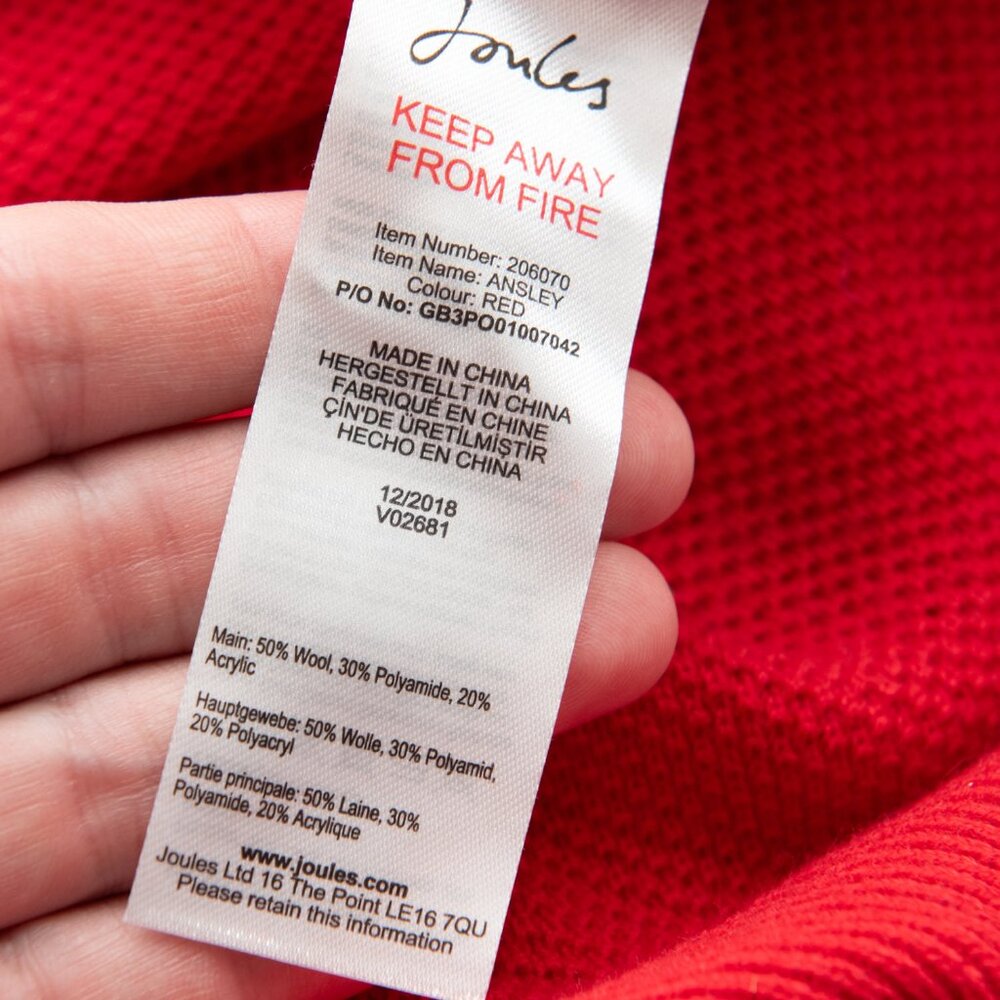 Joules Ansley Sweater Dress Tunic Shift Roll Neck Knit Red Size 12 New - Picture 3 of 6